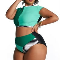 CatAlem High Cut Cohluits za žene Plus veličine Visoka struka velike veličine Split modni kupaći odjevanje s poklopcem u donje rublje Green XX-Veliki