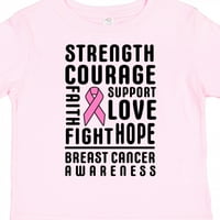 Inktastična svijest o raku dojke Snaga hrabrost Podrška Love Poklon Dječak za djecu od malih i mališana