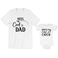 Reel Cool Od Muška majica Riba i ribolov Kuka Grafički tata Cuthest Catch Baby BodySuit Dječja majica djece