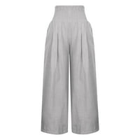 GATHRRGYP ženske hlače za čišćenje 5 dolara, ženska modna ljetna čvrsta povremena džep elastična struka