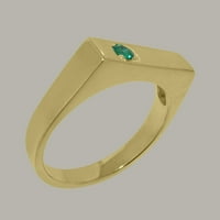 Britanci napravio 10k žuto zlato prirodne smaragdne moći zaručni prsten - Opcije veličine - Veličina
