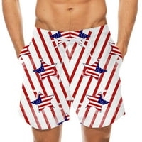 Hlače muškarci, muškarci Dan neovisnosti Striped zastava Short Hotcsa Elastična pantalona na plaži
