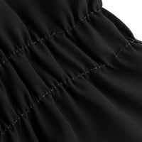 Ženski vrhovi Ljeto V-izrez Pleased Belt šifon bluza s kratkim rukavima Crna S