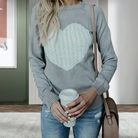 Ženski džemper sa čvrstim bojama udoban i za žene dnevno punjenje L siva