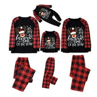 Daznico Family Božićni PJS Podudaljni setovi Porodični pidžami postavljaju božićnu kućnu odjeću s dugim
