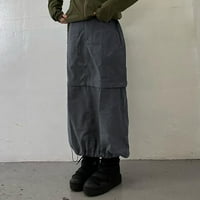 Ženska labava tanka džepa Čvrsta boja Retroamerički izvučeni patentni patentni zatvarač Radna odjeća