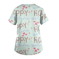 Bazyrey ženska bluza Ženski personalizirani ispis kratkih rukava V-izrez Work T-majice Hot Pink XXXXXL