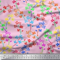 Soimoi Velvet tkanina Lilac cvjetna otisnuta zanatska tkanina od dvorišta široka