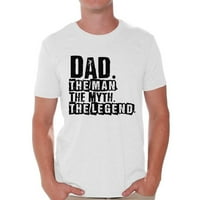 Tata Čovjek mit, legenda cool cool oca grafički mušku bijelu pamučnu majicu