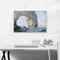 MANNEPORT, Rock Arch West of Etretat Canvas Art Print by Claude Monet - Veličina: 26 18
