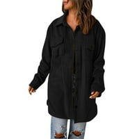 Odjeća ženska jakna s dugim rukavima s dugim rukavima niz kaput s majicom Crno bijele velike casual