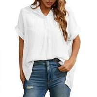 Simu Ženska majica Casual Women Ljeto V izrez Šifonske bluze Ležerne prilike sa slobodnim tuničkim kratkim
