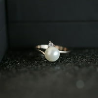 Yubnlvae Prstenovi moda Jednostavni zlatni biserni dijamantni zirc na dame prsten zglobnog prstena zlata