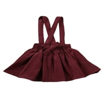 Toddler Baby Girl Corduroyum ruffle suspender suknja Osnovna običajna suknje Slatka gumba za kaiševe