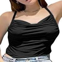 Rejlun dame vest Halter izrez T majice bez rukava na vrhu bez rukava seksi camisole labava dnevna haljina