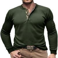 Paille muškarci vrhovi majica s dugim rukavima, majice sa čvrstim bojama Casual Sport Pulover Army Green