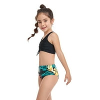 Juebong Porodična pidžama Podudaranje postavlja roditelj-dečji ruffles dame Split dva kupaća kostim visokim strukom TOWimwim wimpewer bikini set