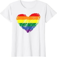 Rainbow Flag Obojeni Srce LGBTQ + lezbijska pride Vintage poklon majica
