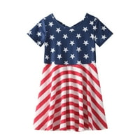 4. jula haljina za djecu djevojke Ljetna odjeća Američka zastava haljine za djecu 4th dana neovisnosti
