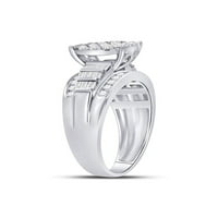 Jewels 10kt Bijelo zlato Žene Okrugli dijamant Cindys Dream Cluster Bridal zaručni prsten za vjenčanje