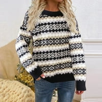 Dukseri za žene Zimska moda Novi okrugli vrat pad ramena labavi pleteni džemper za prevelike vrhove pulover