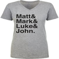 Matt & Mark & ​​Luke i John Womens V-izrez majica