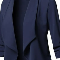 Zimski pad ženskih bluže jakne sa čvrstim otvorenim prednjim kardiganskim dugim rukavima ležerne kapute