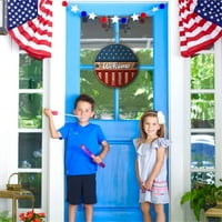 11.81 Drvene američke zaštite vrata zastava na vratima sa osnivačkim ocima višebojnim