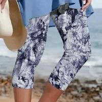 Usmixi ženske obrezirane pantalone ljeto plaža modne cvjetne elastične strugove plus veličine udobne