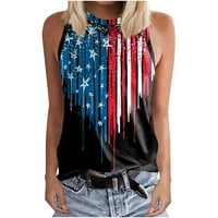 Plus veličine za žene Ljeto kratki rukav Dan nezavisnosti modne ispise Labava majica USA Tunic Bluze