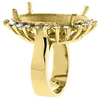 10k žuti zlatni dijamantski halo prirodni mistični topaz prsten veliki ovalni 18x, veličina 7.5