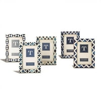 Dvije tvrtke 4 6 Indigo Photo Frame Asst Dizajn set od 5