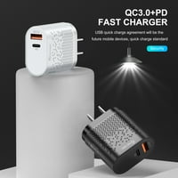 Zidni punjač 18W, 3A 5V USB utikač PD + USB adapter za punjenje punjača CUBE CUBE kompatibilna sa iPhone