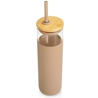 Staklena stakla Staklena staklena boca za vodu slamna silikonska zaštitna rukava bambuo poklopac - BPA