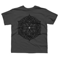 Sacred Geometry Cvijet života Mandala Star Boys Drveni ugljen sivi grafički tee - Dizajn od strane ljudi XS