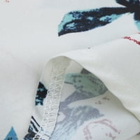 Žene Vintage Print s dugim rukavima o vratu Gumb Labave ležerne košulje