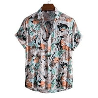 Hfyihgf muns casual hawaiian majica s kratkim rukavima na plaži pamučni posteljina košulja tropske cvjetne
