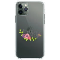 Distinconknk Clear Shootofofoff Hybrid futrola za iPhone Pro - TPU BUMPER Akrilni zaštitni ekran za hladnjak - Majčin dan - ružičasto ljubičasto cvijeće