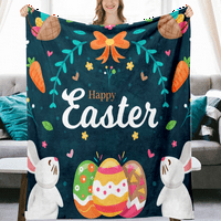 DiCasser Easter Bunnies Jaja bacajte pokrivač sa jastukom toplim udobnim plišanim flanelnim pokrivačima za posteljinu kauč Dnevna soba