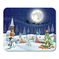 Božićno pejzažno drvo i snjegović Gifbo Moon Silhouette MousePad Mouse Pad Mouse Mouse