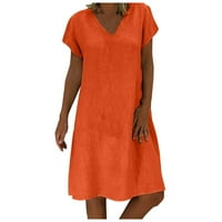 Corashan ženska ljetna labava boja labava boja V-izrez A-line lijepe vrtne haljine žene