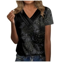 Feternal bluze za žene Ležerne prilike Trendy Thirts Fashion Sortiraj rukav Print TEE Ljetni tunički