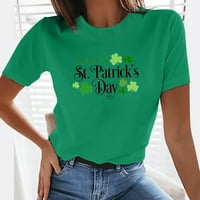 Blueeeek Modna žena Rounk izrez Majica kratkih rukava Sumrt St. Patrick's Day za ispis bluza