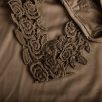 Aurouralna ženska odjeća za uklanjanje odjeće Modni ženski ljetni V-izrez casual čipke patchwork solid caims bluzu
