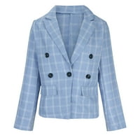 Ženski zimski kaput jesen jakne dugme za odjeću plastični kaput bluza bluza plavi xl