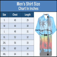 Muški casunski gumb niz kratki rukav na plaži Havajski majice za muškarce plave m