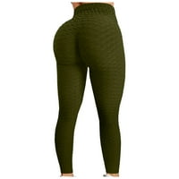 Gamaše za žene joga hlače visoke strukske tajice za žene - meka neprozirne tanke kontrolne pantalone za trčanje za trčanje biciklističkih joge ženske hlače vojska zelena 3xl