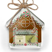Ornament tiskan jednostrana nacionalna američka šuma šuma Woodstock Town Forest Christmas Neonblond