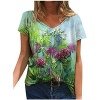 Lopecy-Sta bluze za žene Dressy Ležerne prilike za rođendan Poklon moda Žena V-izrez rukava Majica Cvjetni