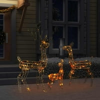 FYYDES akrilni reindeer Porodična božićna ukras LED šareno, višebojno